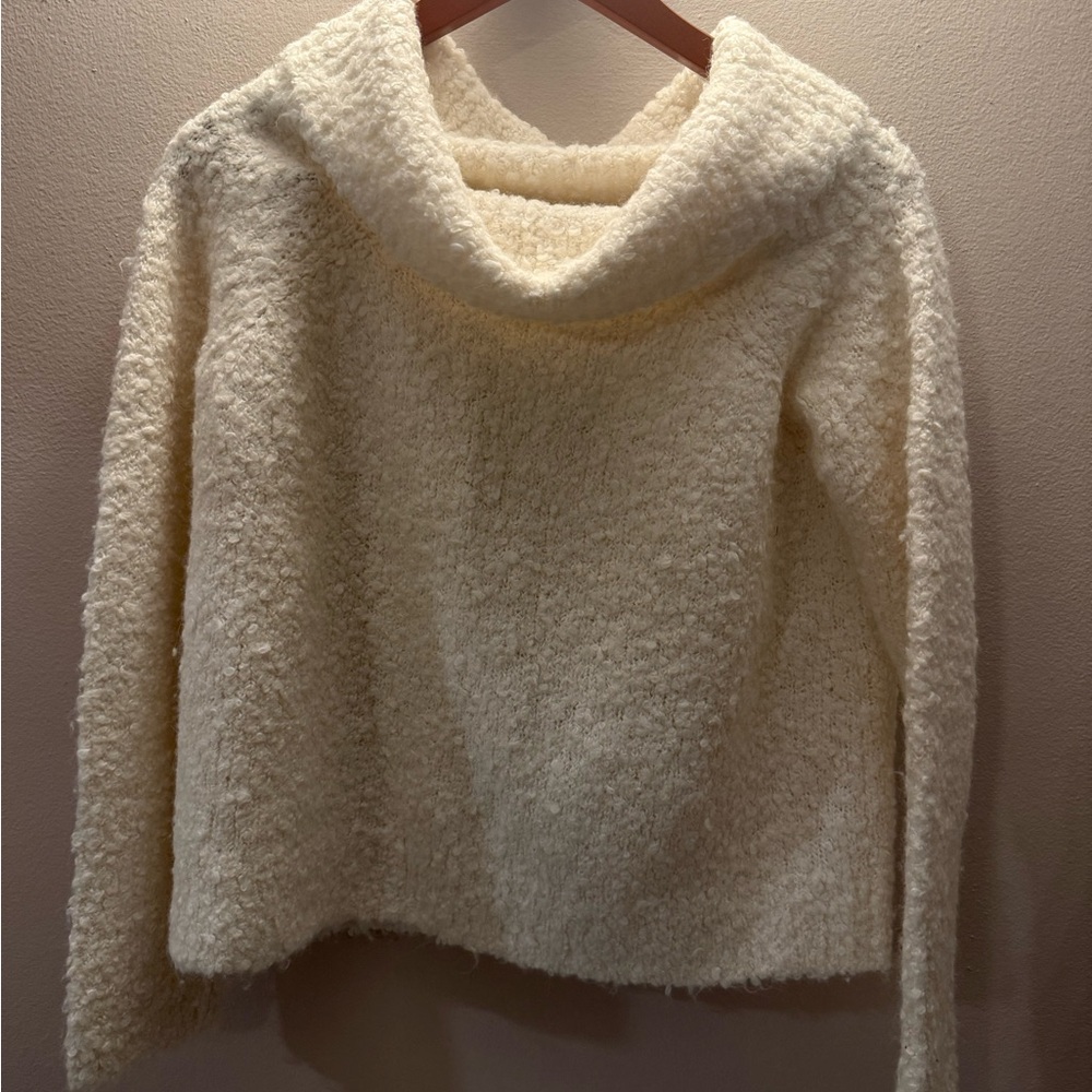 Cinq à Sept Cream Cowl Neck Sweater